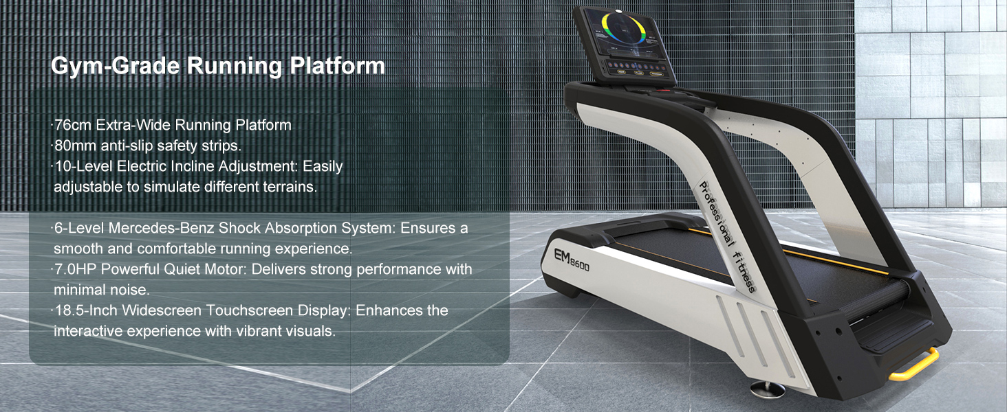 Treadmill for Home& Commercial Gym with 20% Auto Incline